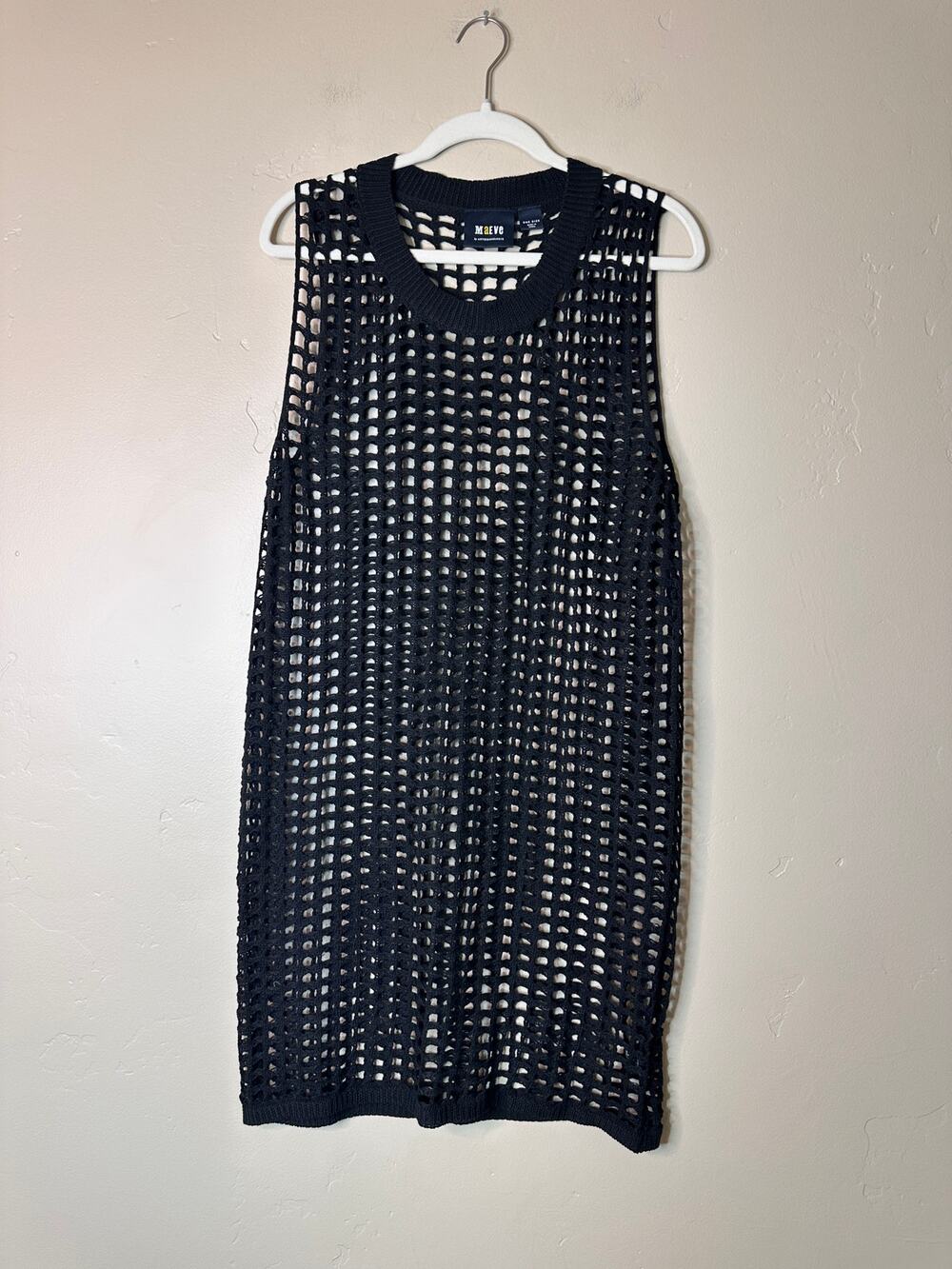 Maeve Black Fishnet Crochet Pullover Cover Up OSFM